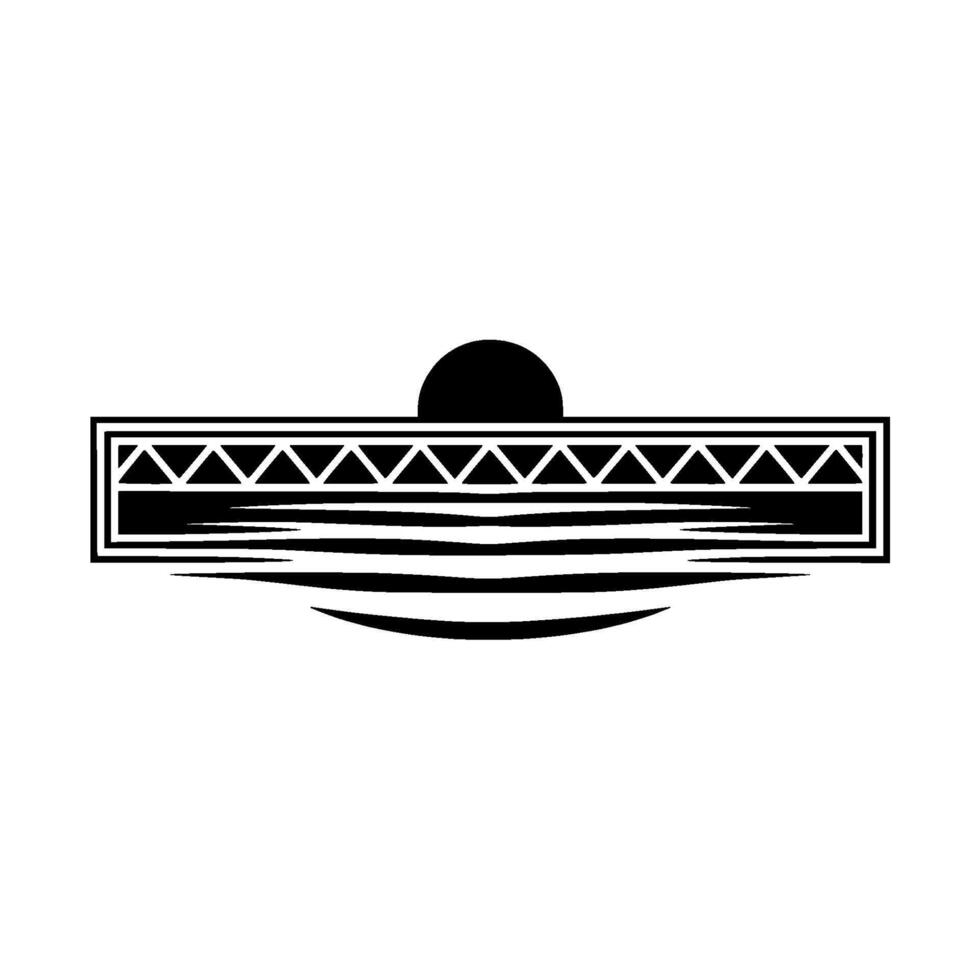 Minimalist Horizon, Rising Sun Emblem - Modern Illustration vector