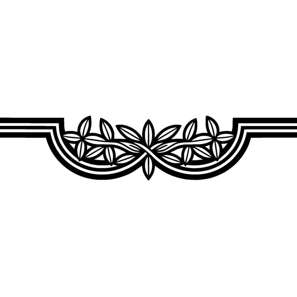 Art Deco Laurel Branch Border, Elegant Element vector