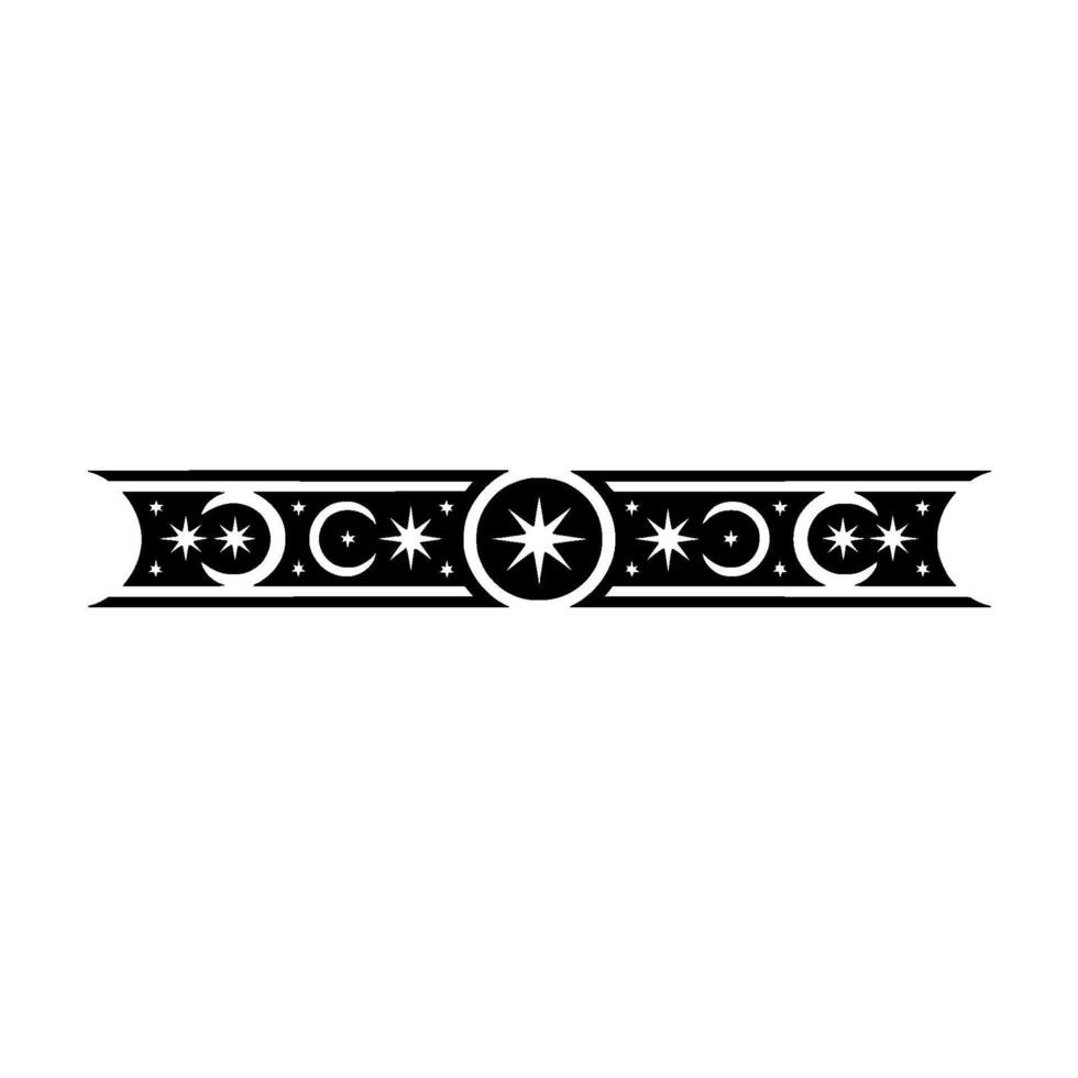 Celestial Border Vintage Starburst Ornamentation vector
