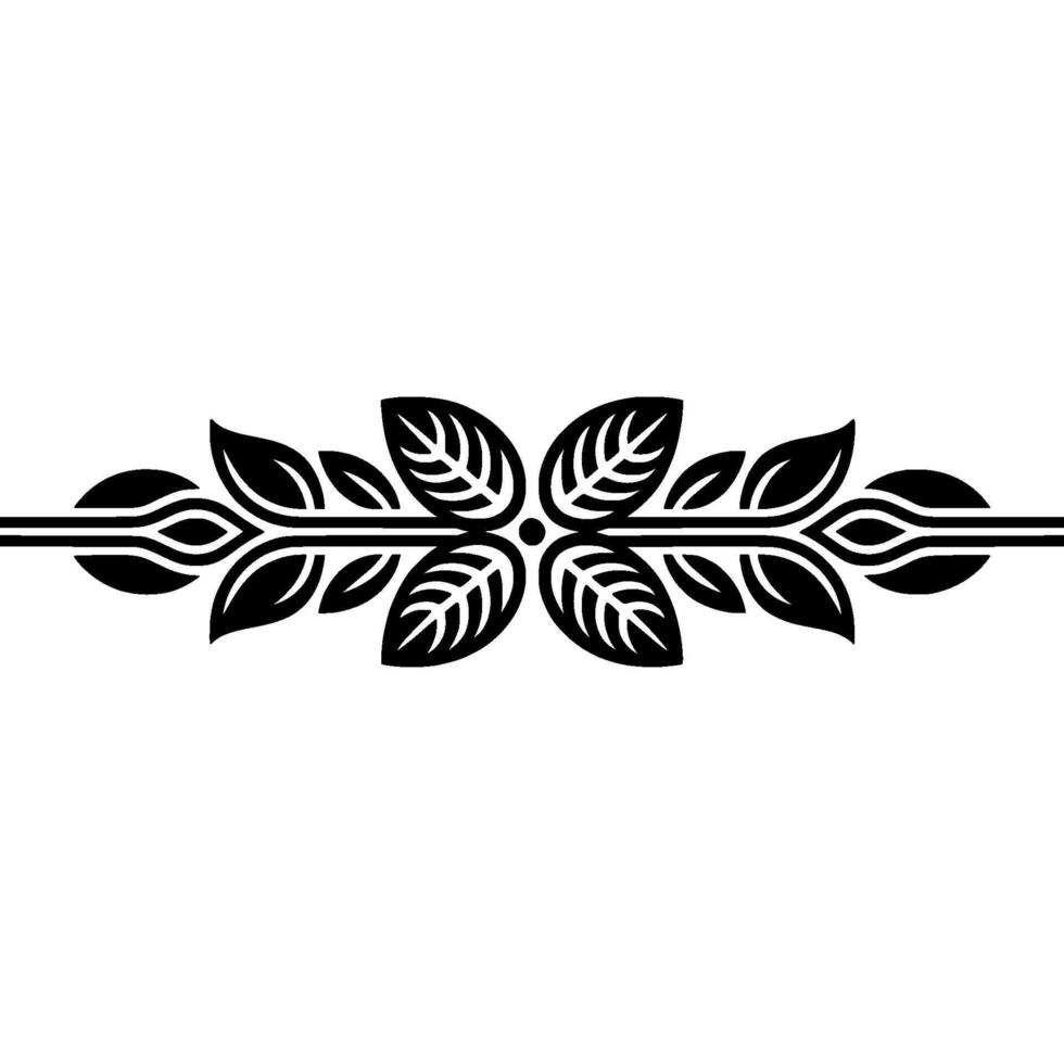Elegant Botanical Divider, Minimalist Leaf vector