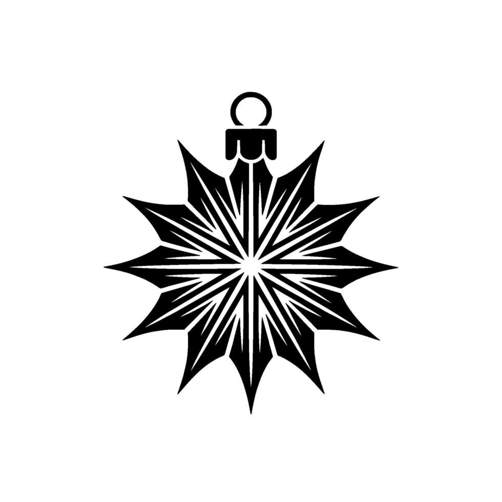 Geometric Star Ornament, Minimalist Silhouette vector