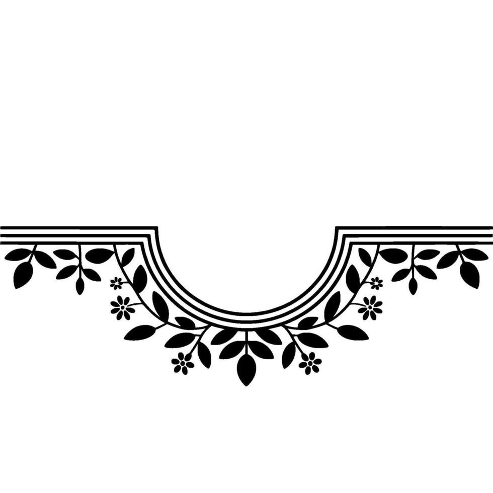Elegant Floral Border, Vintage Element, U shape vector