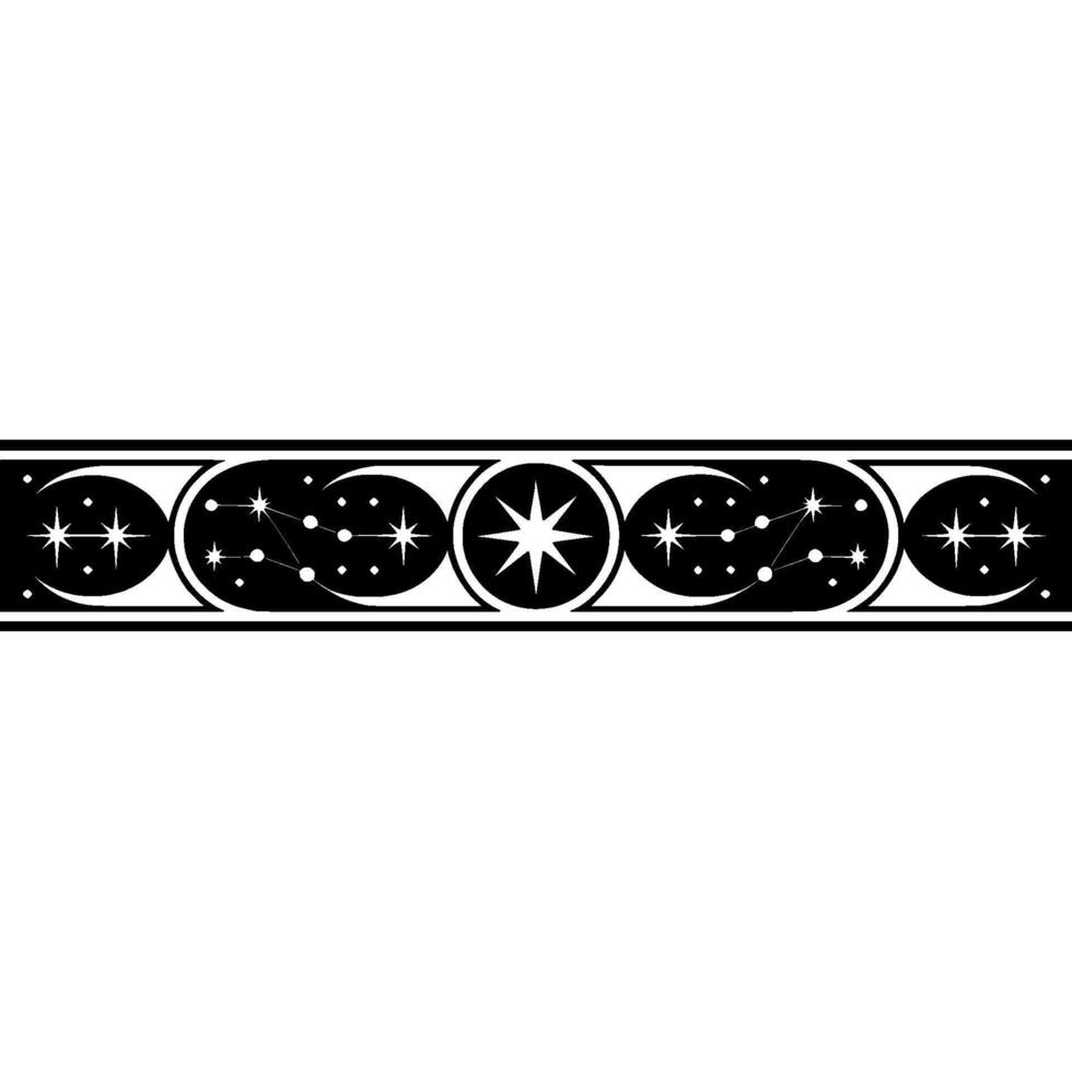 Celestial Border Stylized Starry Constellation vector