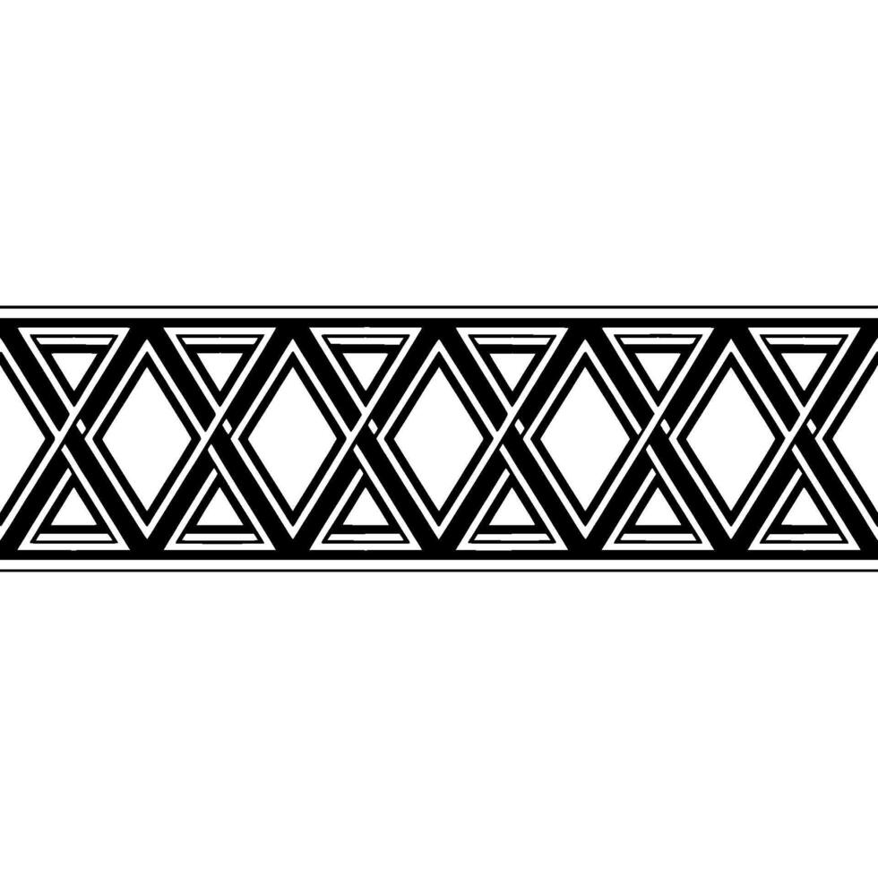 Geometric Deco Border, Minimalist Black White Pattern vector