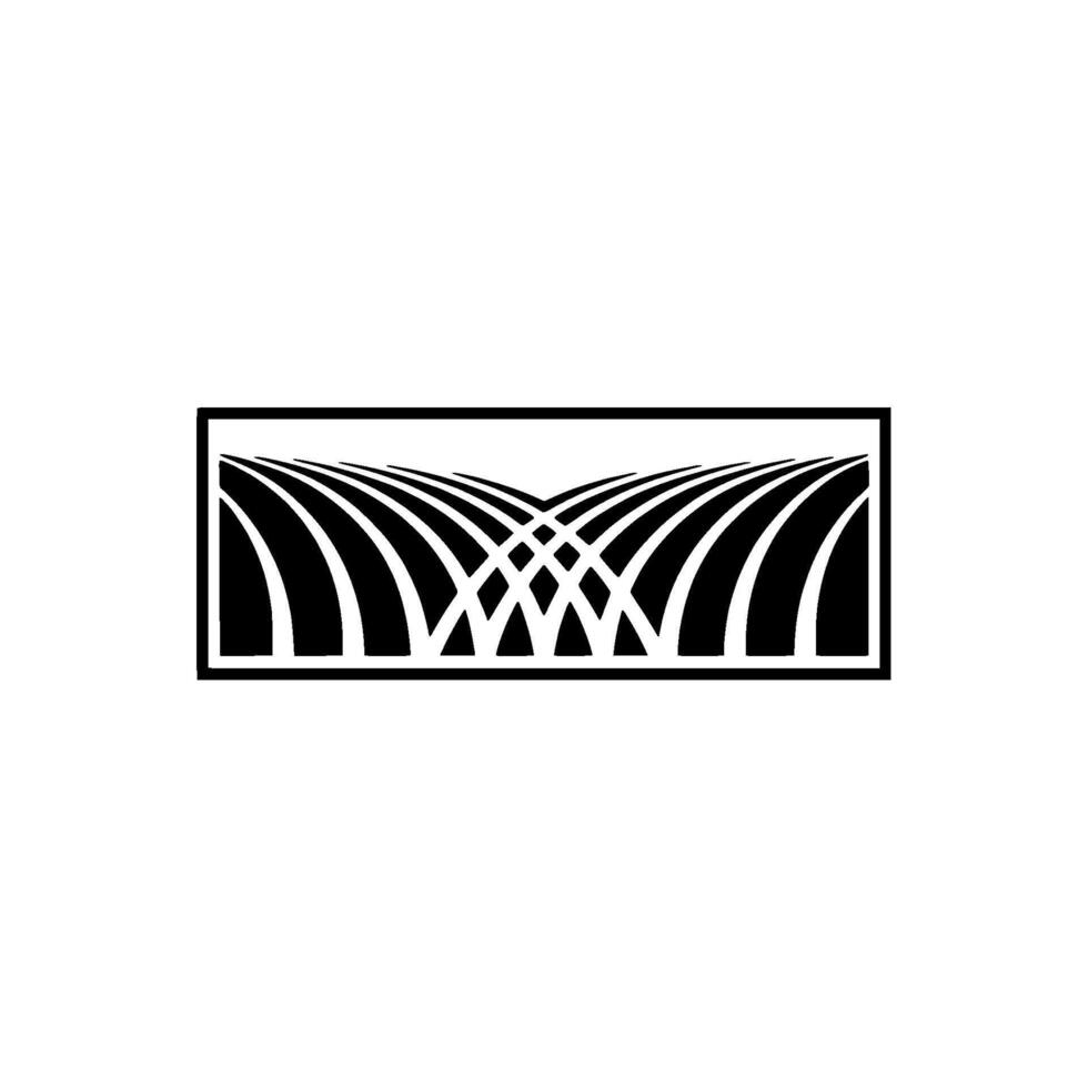 Geometric Field, Abstract Horizon, Minimalist Emblem vector
