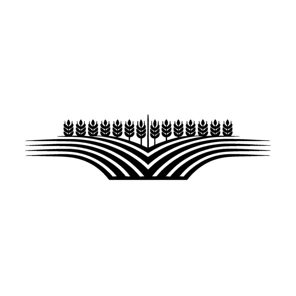 Minimalist Wheat Field Emblem, Agricultural Growth Symbol vector