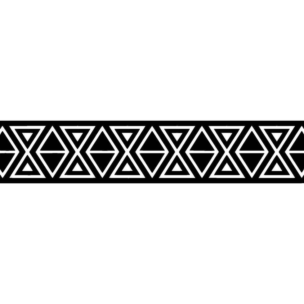 Geometric Deco Border, Minimalist Pattern, Black White vector