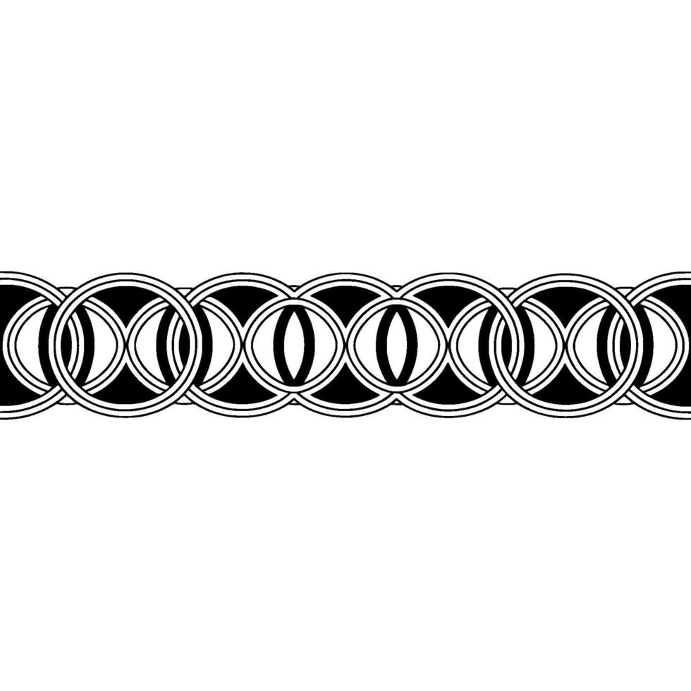 Geometric Celtic Border, Intricate Black and White vector