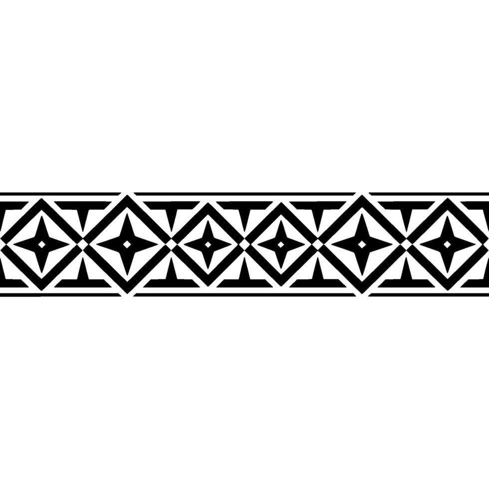 Geometric Tribal Border, Black and White Pattern vector