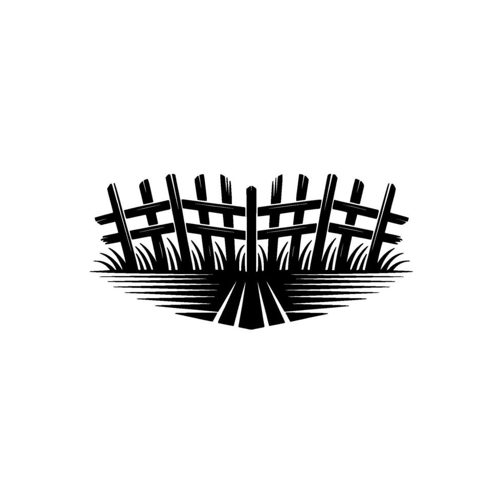 Serene Cemetery Silhouette, Reflecting Stillness vector