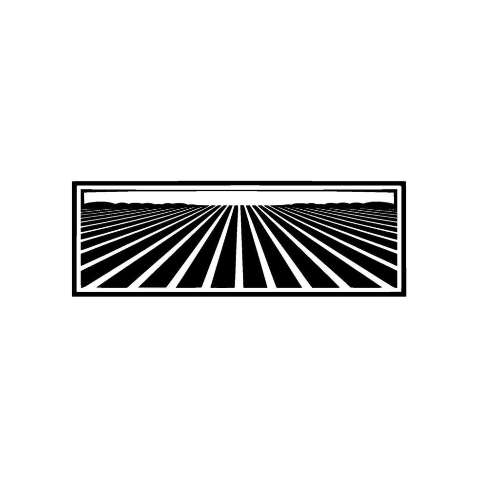 Geometric Horizon Expansive Field Silhouette vector