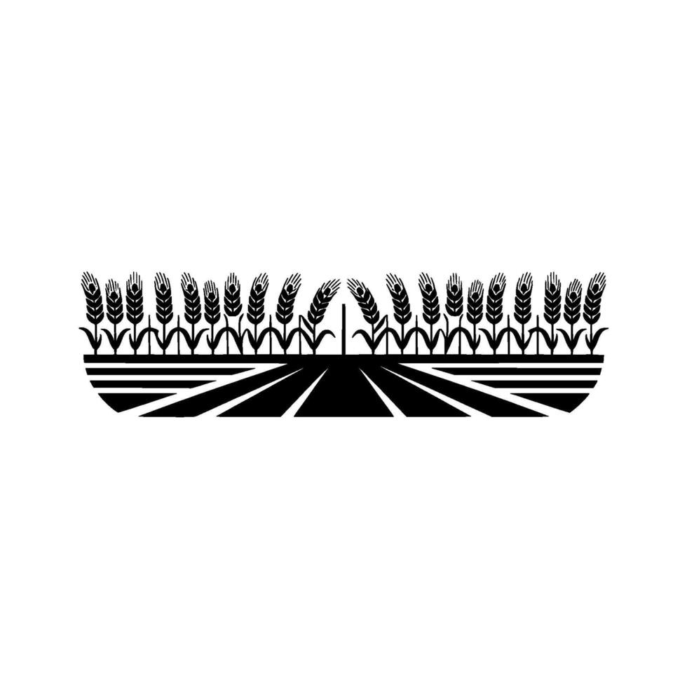 Minimalist Wheat Field Emblem Agricultural Heritage vector