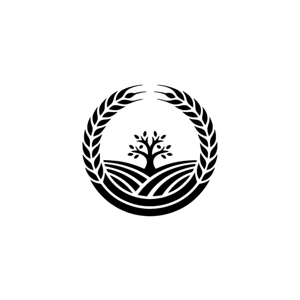 Rustic Harvest Emblem Symbol of Growth and Abundance vector