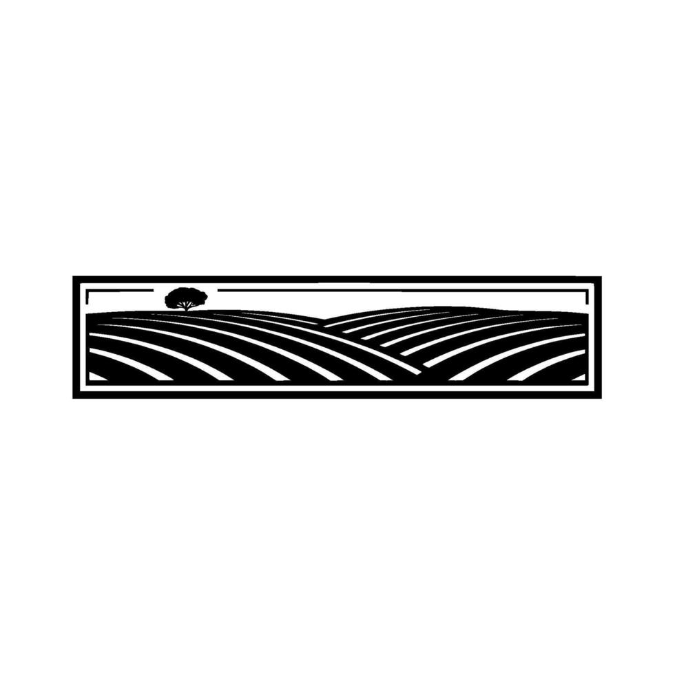 Minimalist Landscape Emblem, Serene Horizon vector