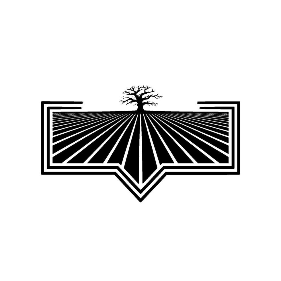 Geometric Landscape Silhouette, Lunar Focus vector