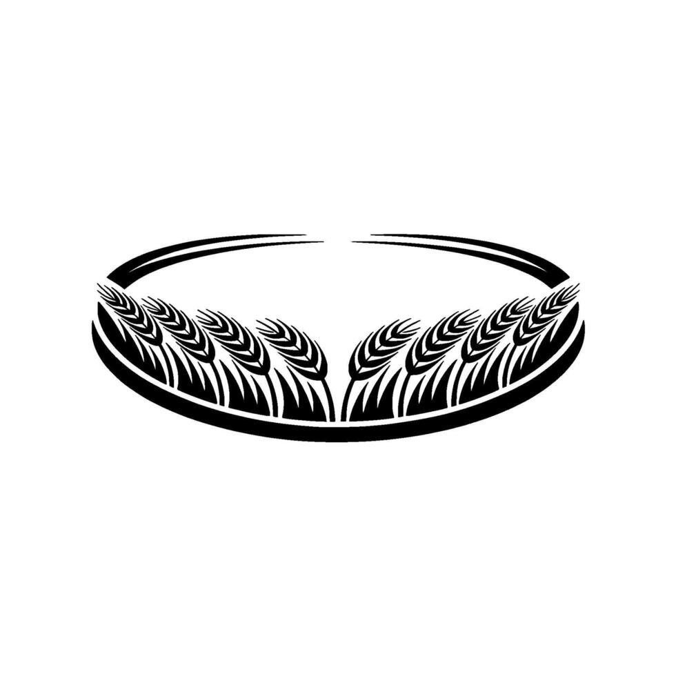 Circular Wheat Emblem, Harvest Symbol, Agricultural vector