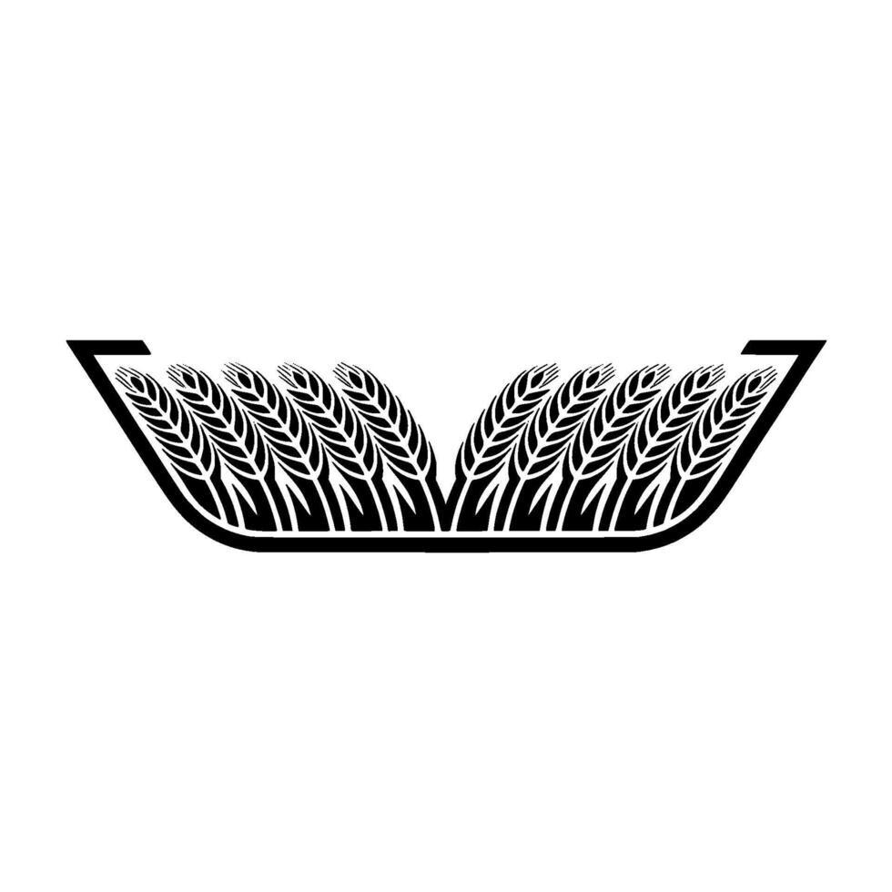 Geometric Wheat Emblem, Minimalist Harvest Symbol vector