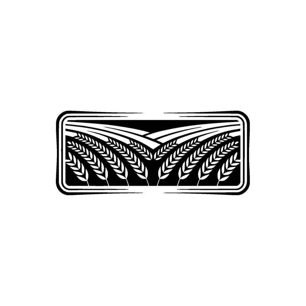 Grain Field Emblem, Minimalist Harvest vector