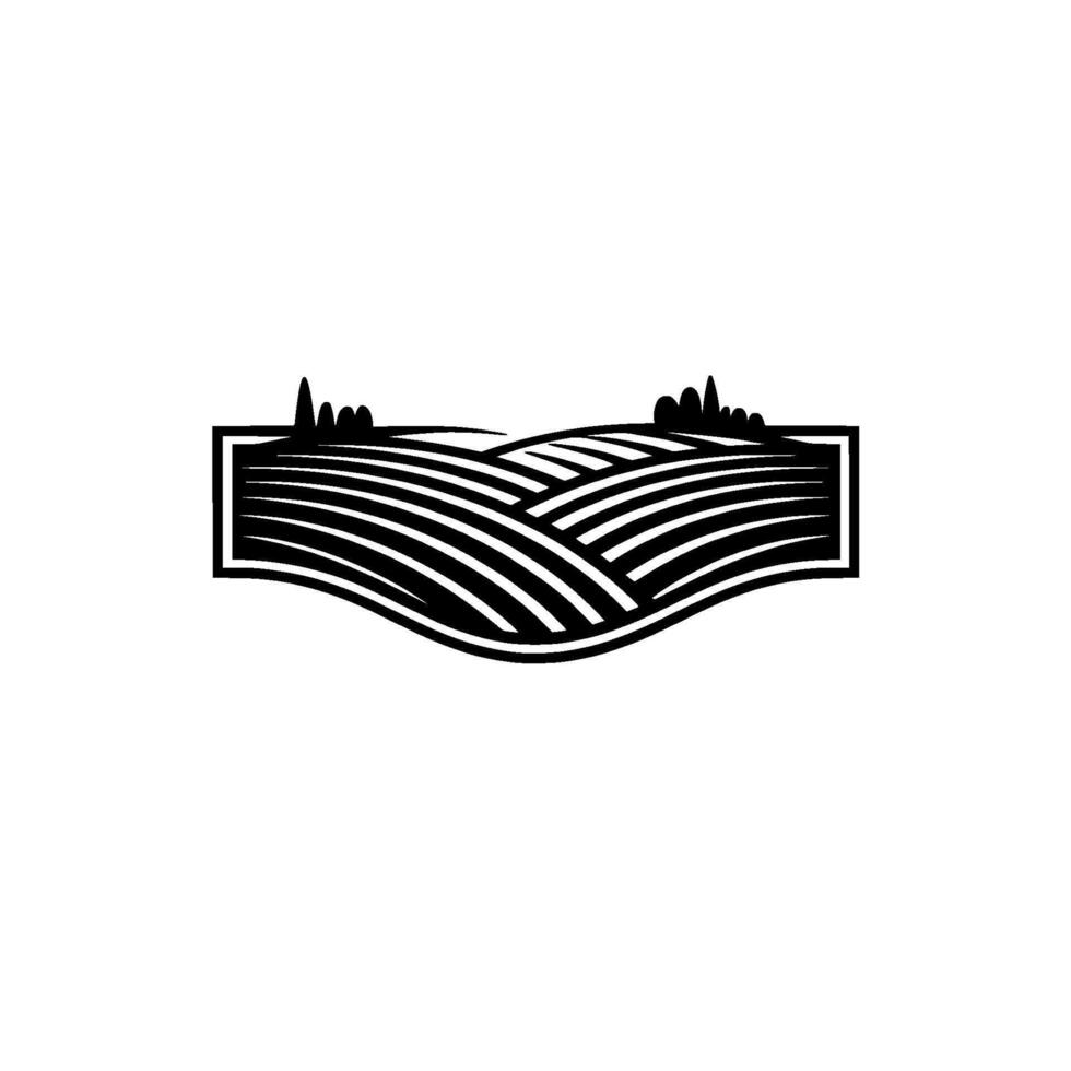 Minimalist Landscape Emblem, Rural Harmony vector