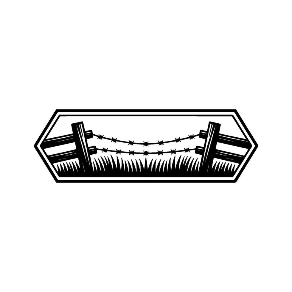 Hexagonal Fence Rustic Boundary, Protective Symbol vector