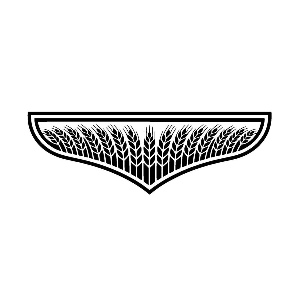 Harvest Silhouette, Rustic Grain Emblem vector