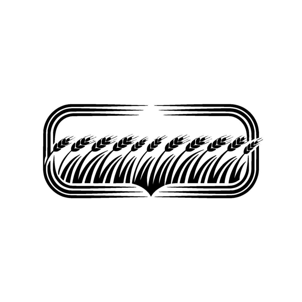 Stylized Wheat Emblem, Vintage Grain Motif, Minimalist vector