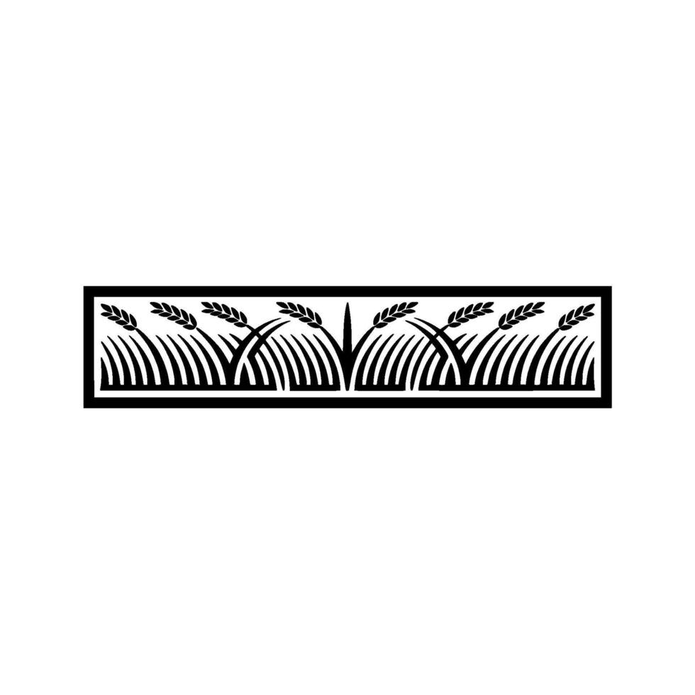 Stylized Wheat Field Emblem, Minimalist vector