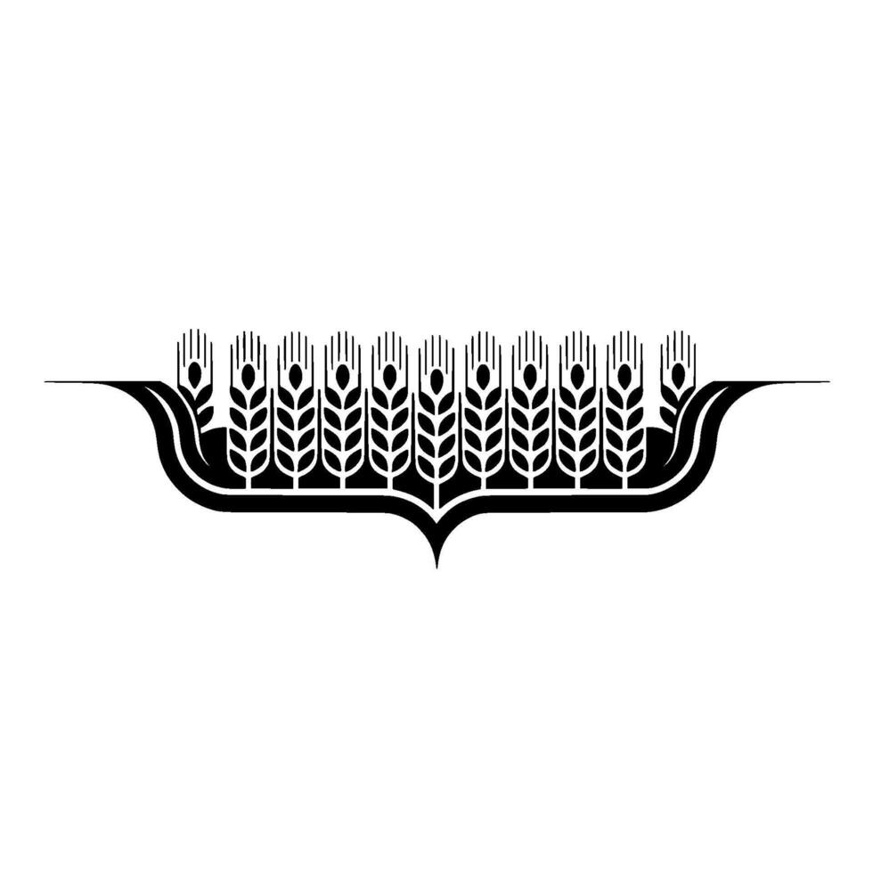 Stylized Wheat Border, Vintage Agricultural Motif, Grain vector