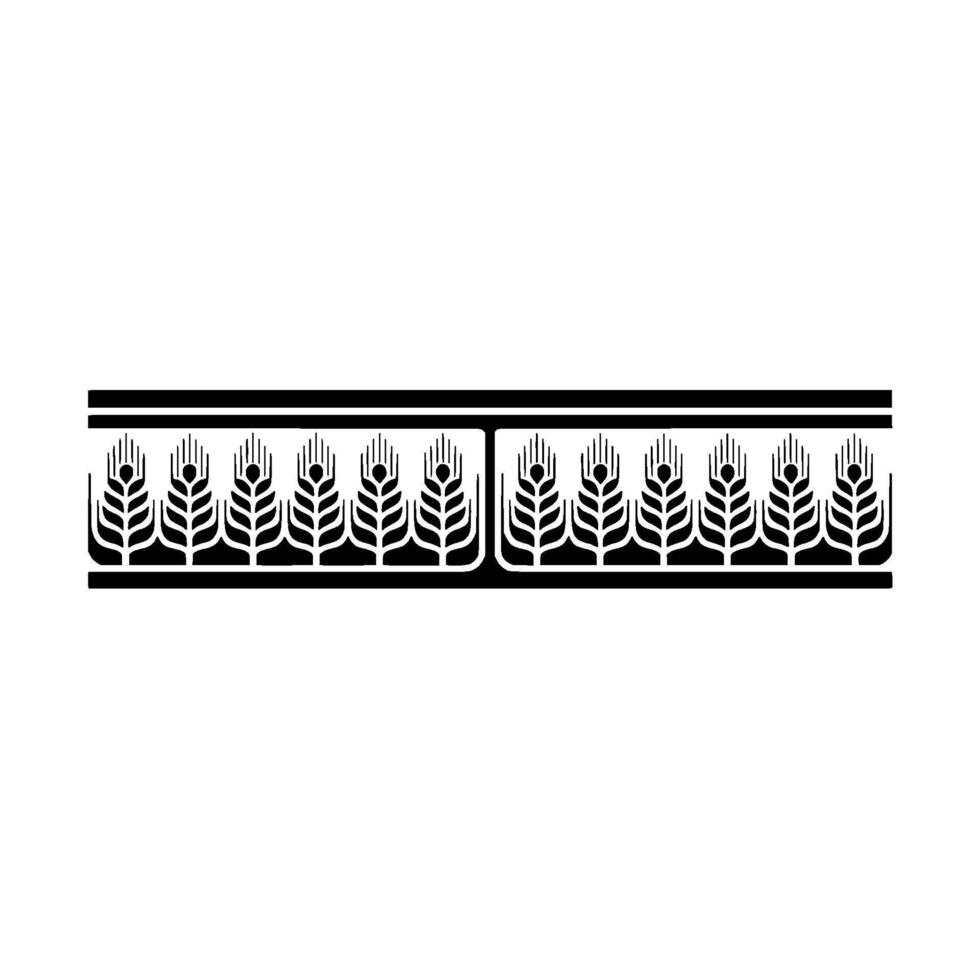 Geometric Wheat Border, Minimalist , Vintage Aesthetic, Pattern vector