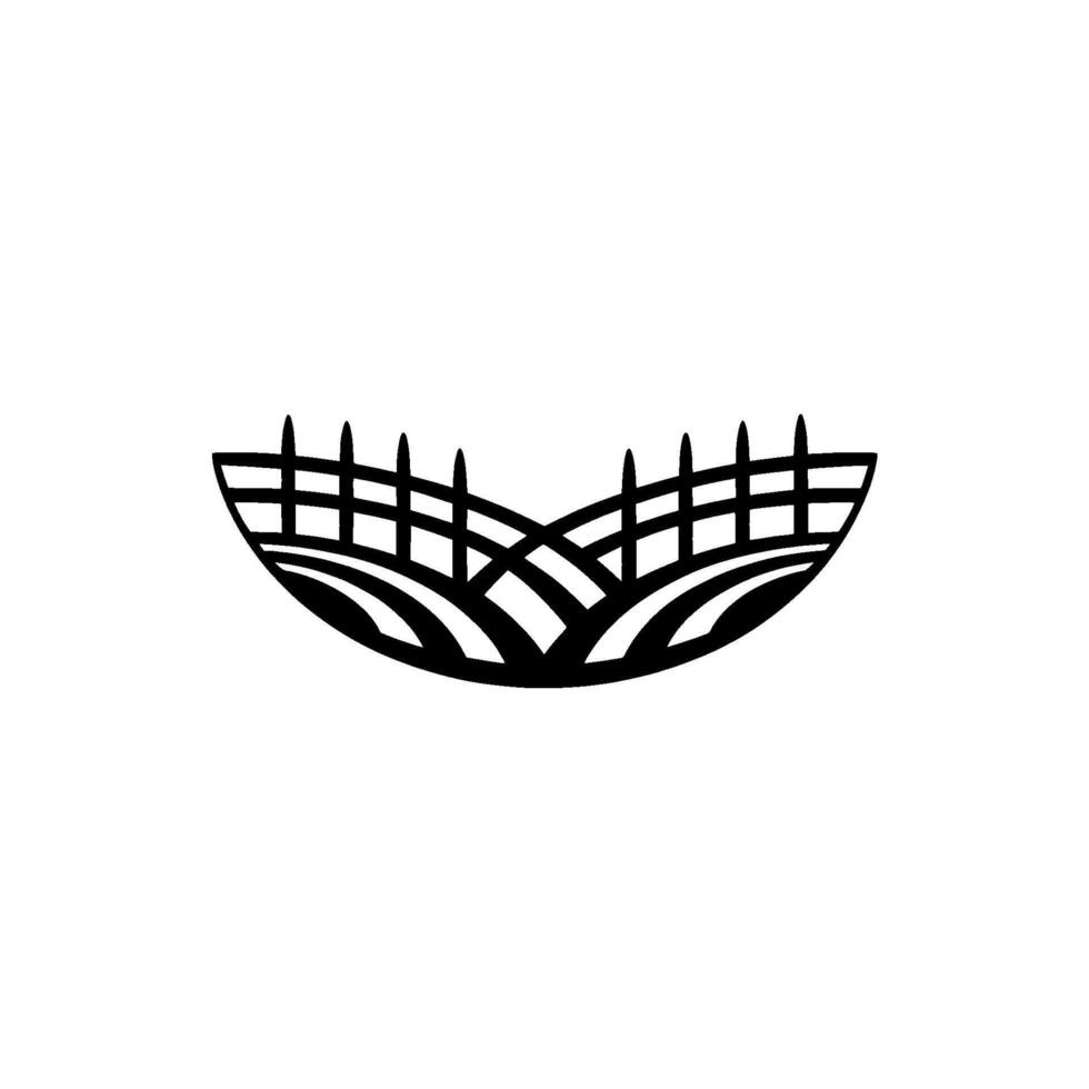 Minimalist Landscape Emblem, Modern Contour vector