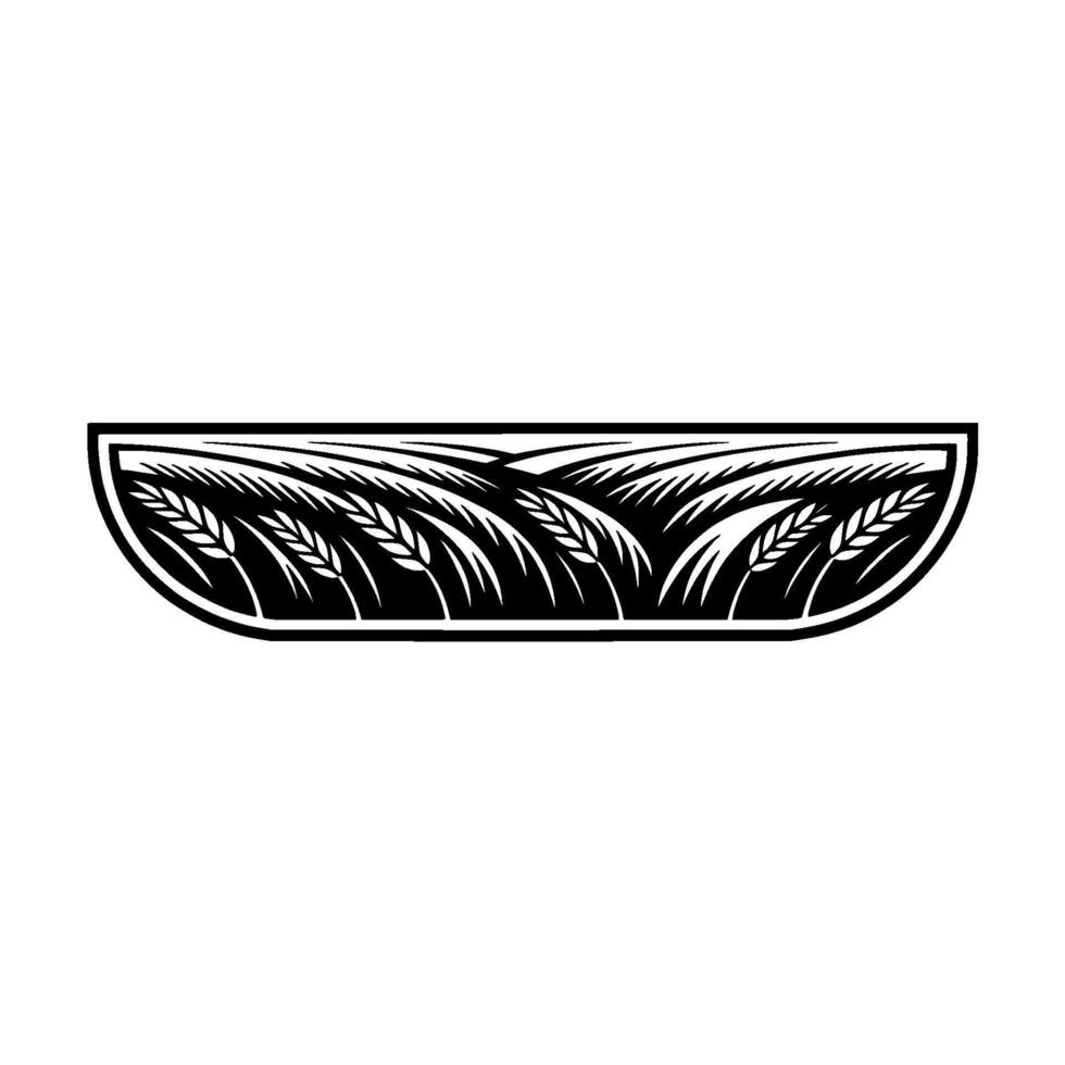 Harvest Silhouette Wheat Field Emblem vector