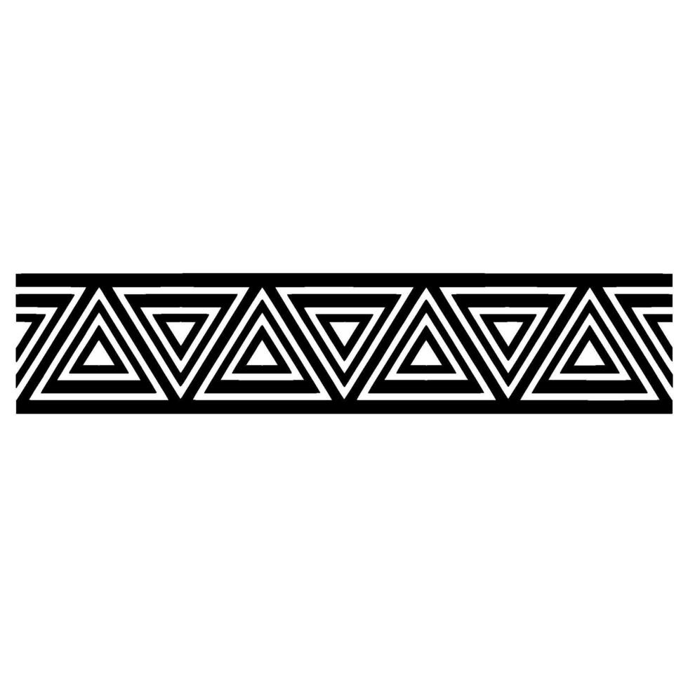 Geometric Deco Border, Minimalist Black White Pattern, Triangles vector
