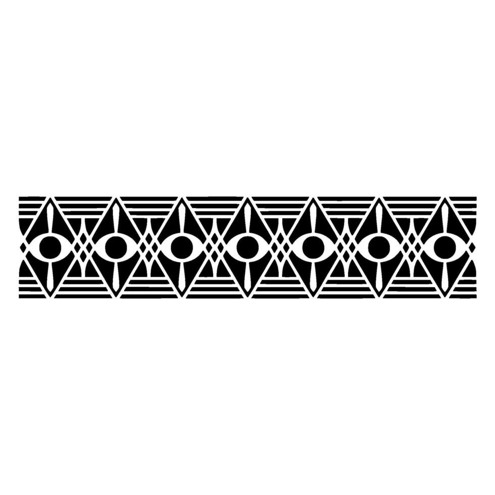 Geometric Deco Border, Minimalist Pattern, Black White, Symmetrical vector