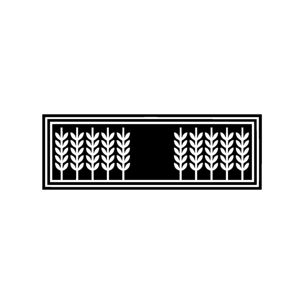 Geometric Wheat Emblem, Minimalist, Illustration vector
