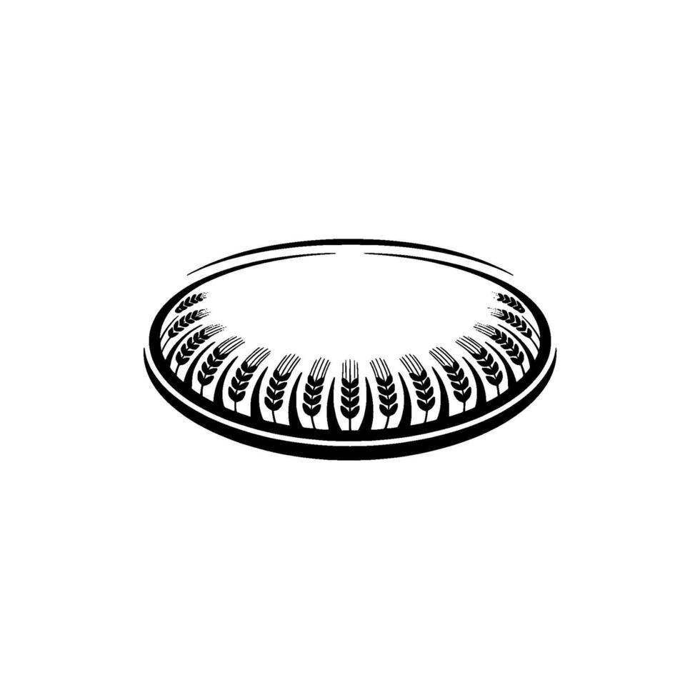 Grain Harvest Emblem - Circular Wheat Motif, Vintage Style vector