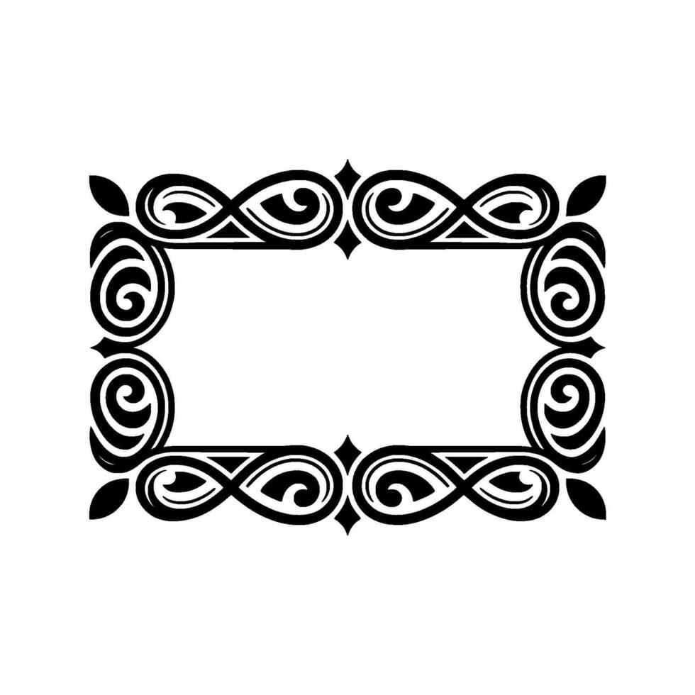 Elegant Black Frame, Intricate Swirls, Vintage vector