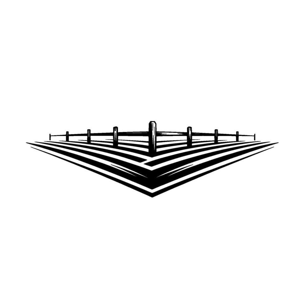 Rustic Fence Silhouette, Horizon Divide vector