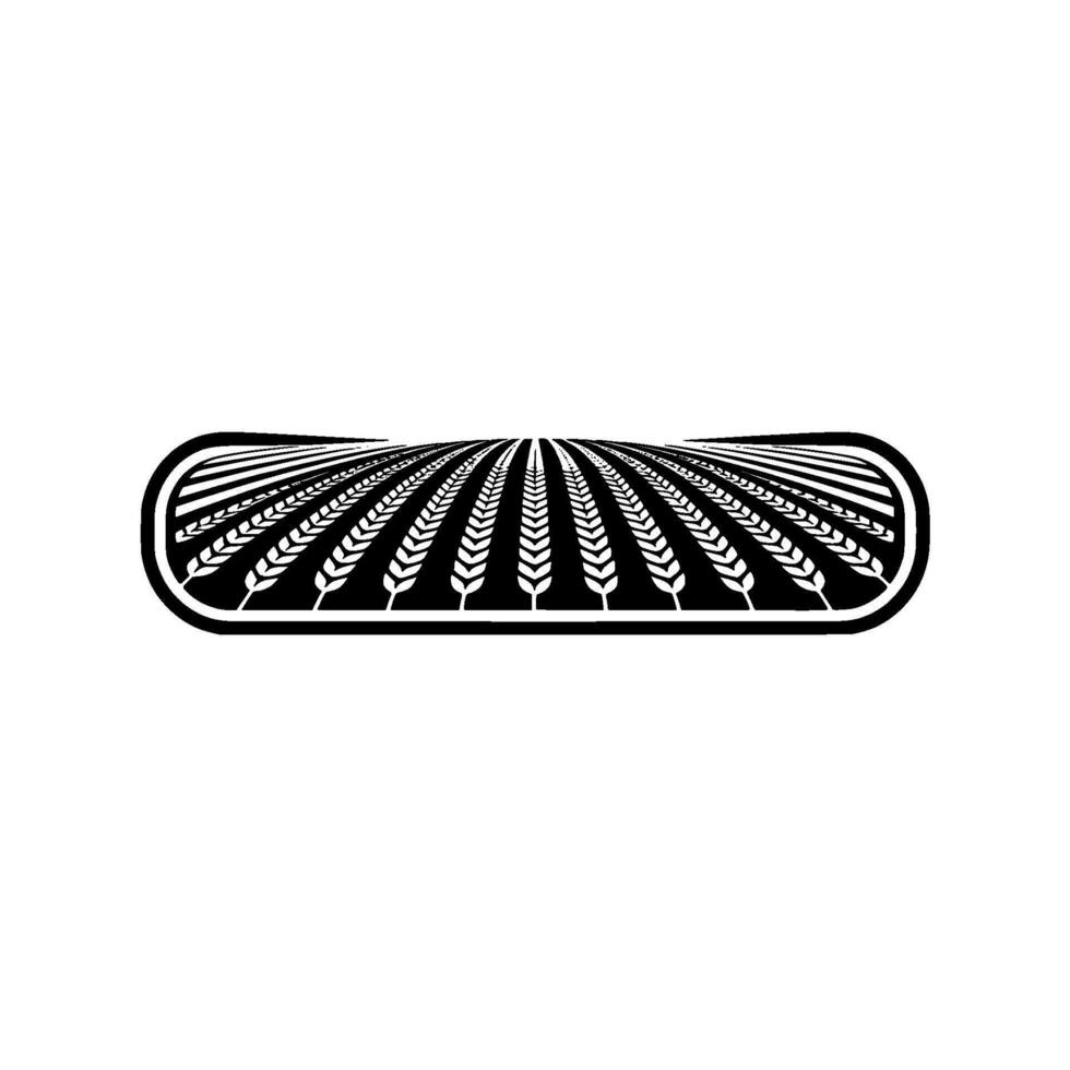 Abstract Wheat Field Emblem, Minimalist Agricultural vector