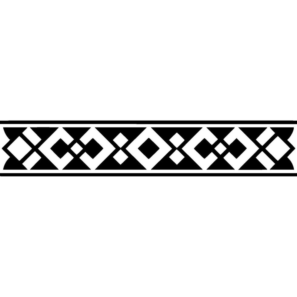 Geometric Border, Black White Pattern, Stylized vector