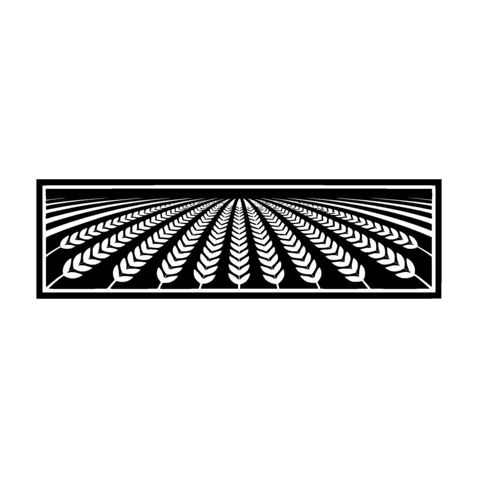 Geometric Wheat Field Emblem, Minimalist Harvest - Radial vector