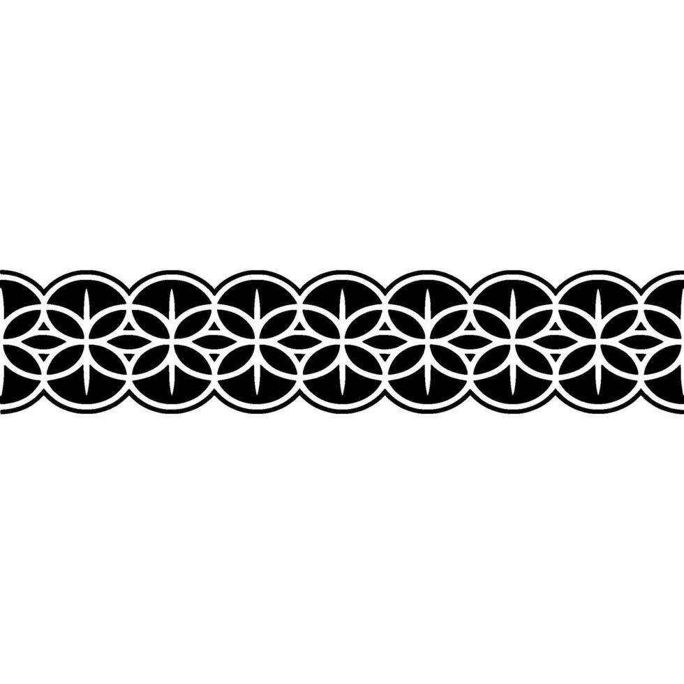 Geometric Flower Border, Minimalist , Circular Motif vector