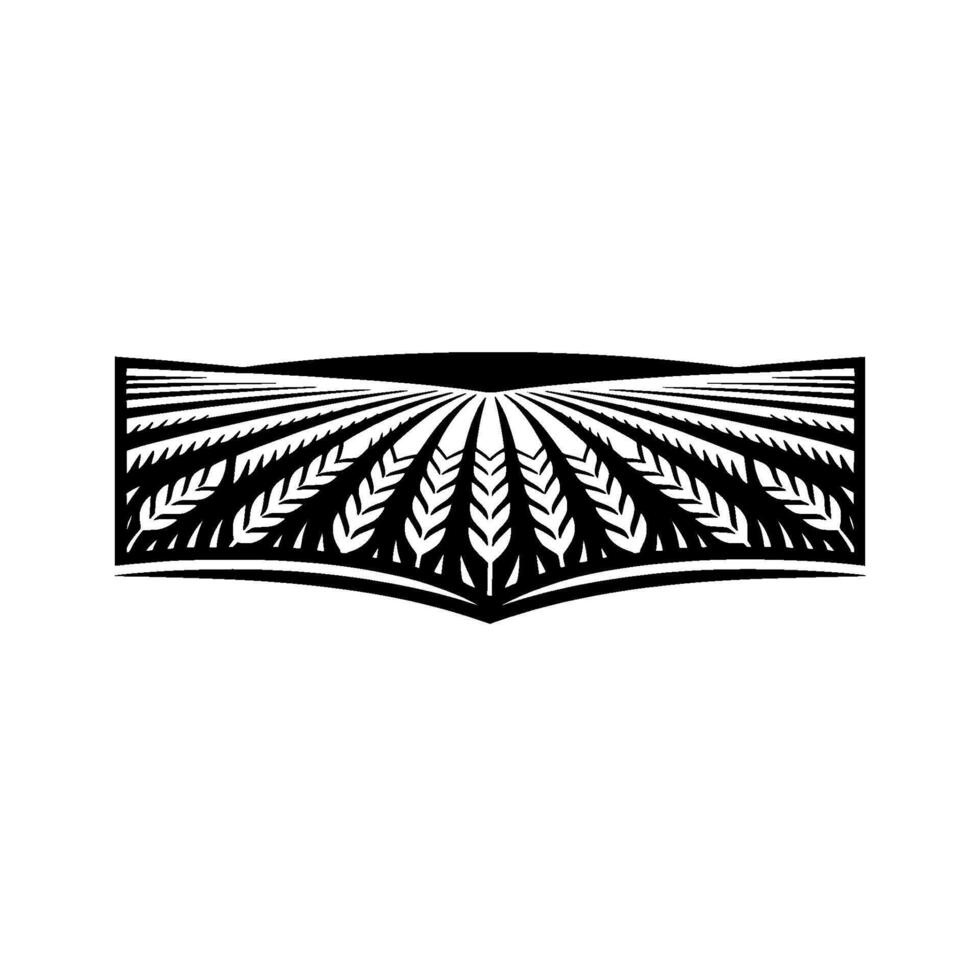 Grain Harvest Emblem, Rustic Agricultural Symbol, Wheat vector