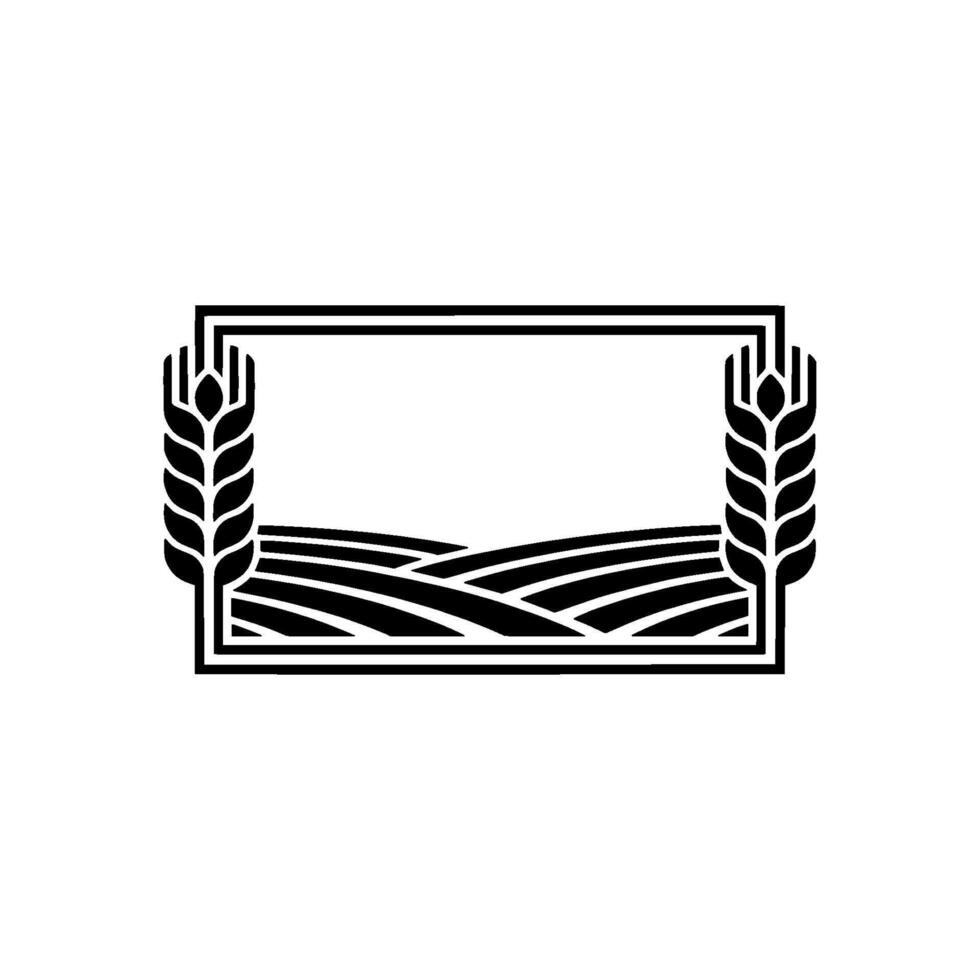 Agricultural Emblem Harvest Horizon, Vintage Style vector