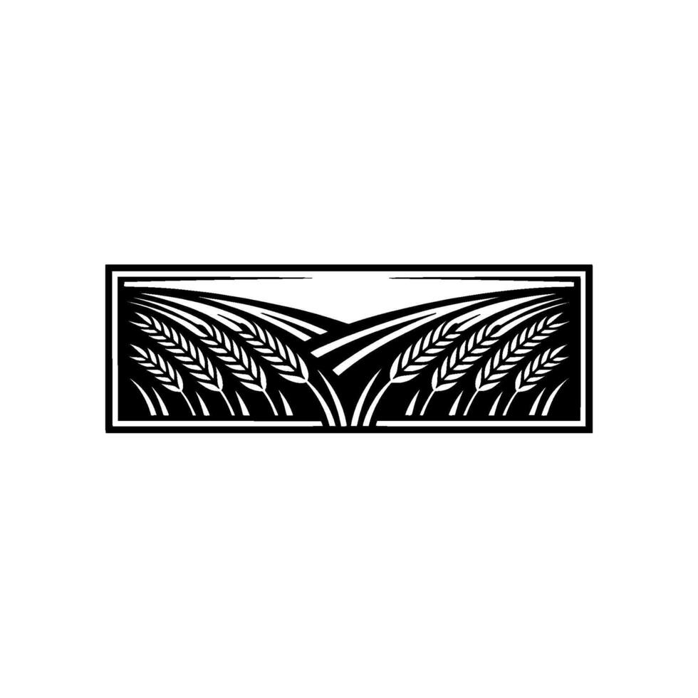 Grain Harvest Emblem - Rustic Agricultural Symbol vector