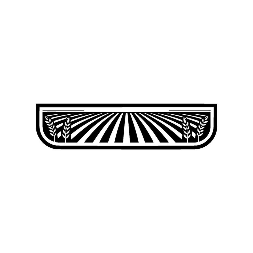 Rustic Harvest Silhouette, Agricultural Emblem, Wheat vector