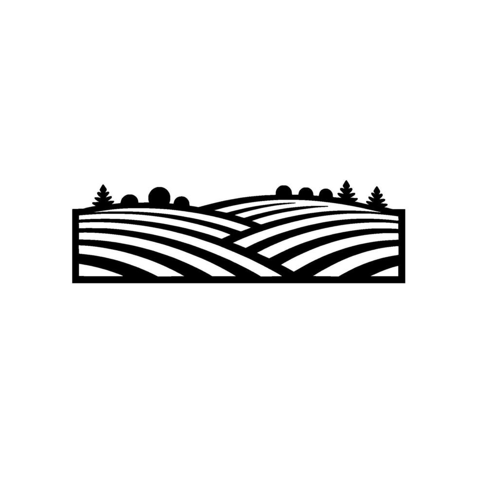 Minimalist Landscape Silhouette, Serene Horizon vector