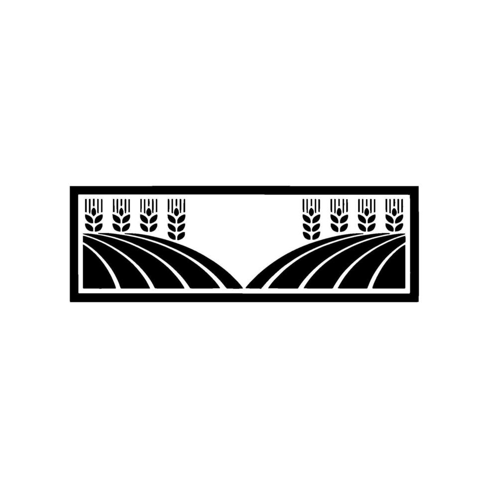 Vintage Agricultural Emblem, Minimalist Landscape vector