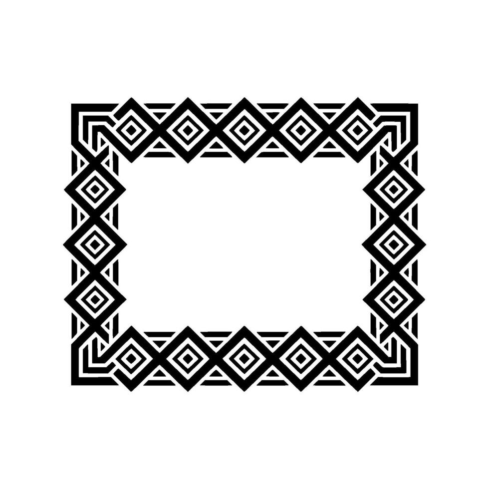 Geometric Tribal Frame, Minimalist, Border vector