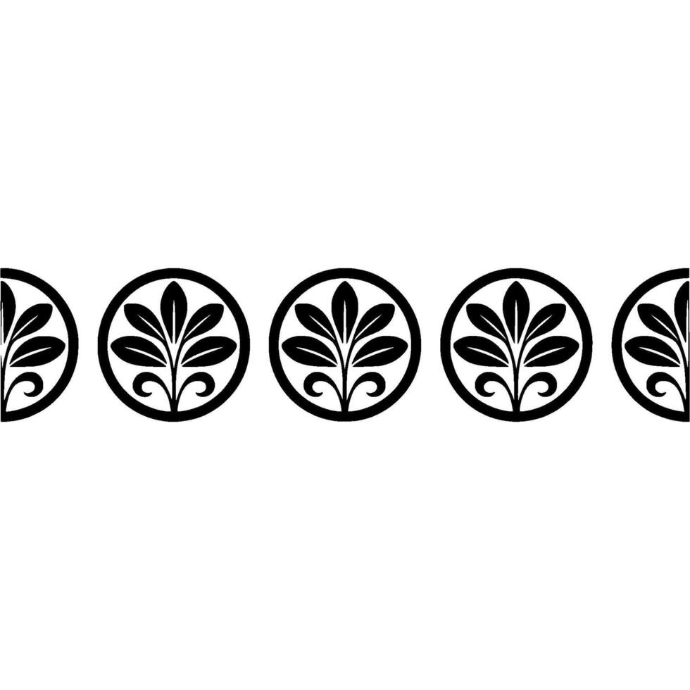 Elegant Botanical Border, Vintage, Circle vector