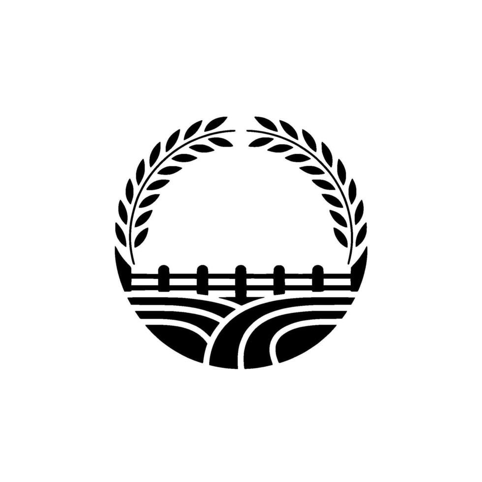Rustic Harvest Emblem Agricultural Symbol of Abundance, Agriculture vector